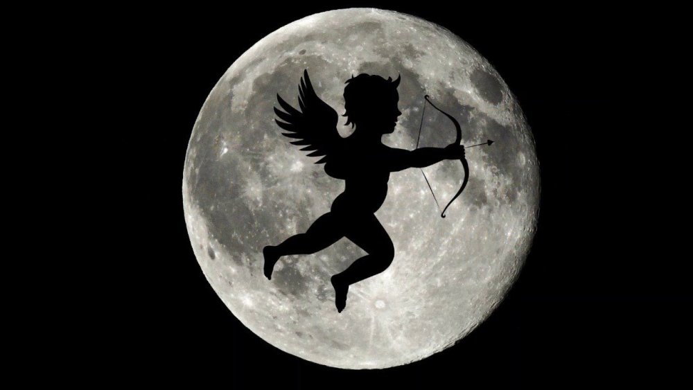 Силуэт на фоне Луны