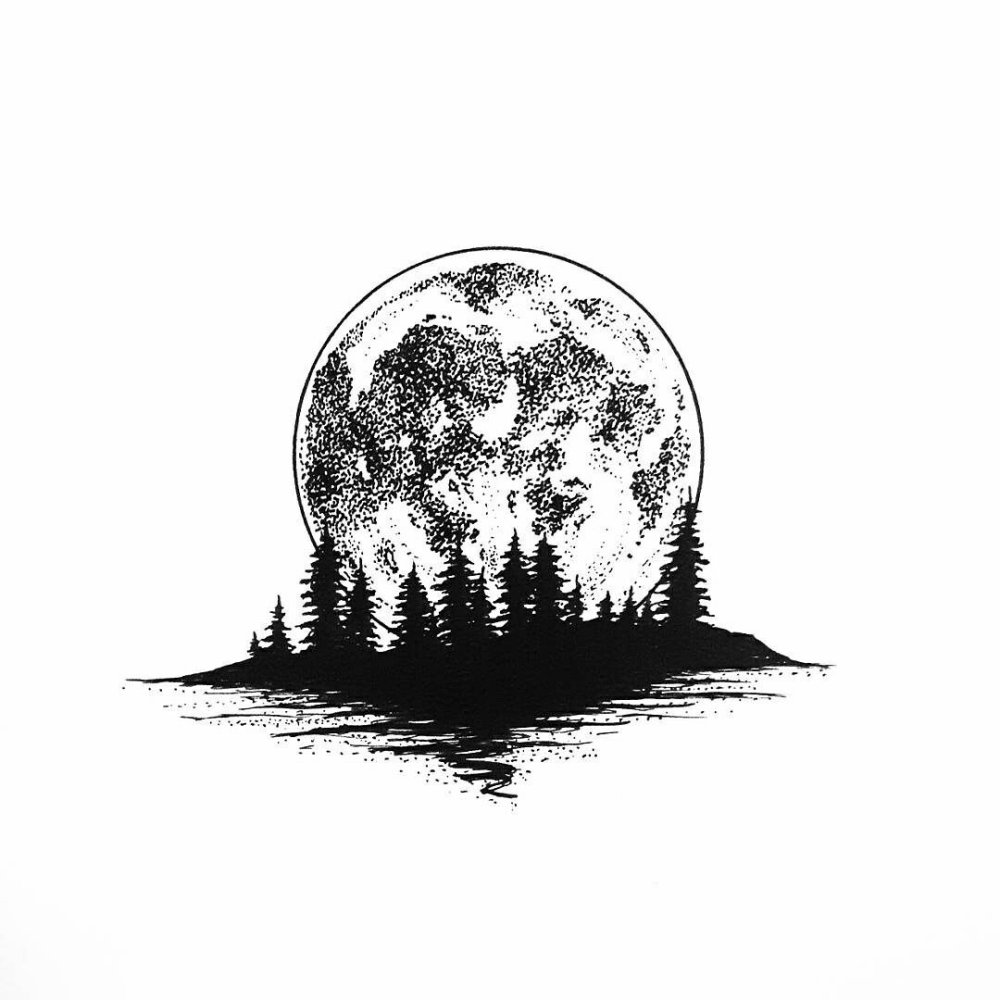 Влюбленные на фоне Луны