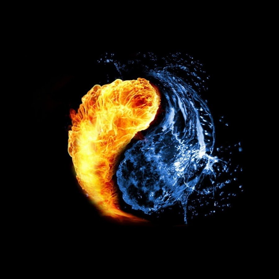 Инь Янь на черном фоне