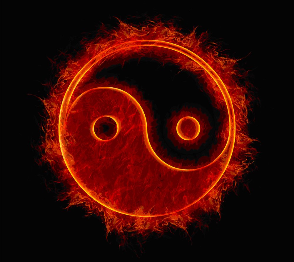 Тату Инь Янь цветная