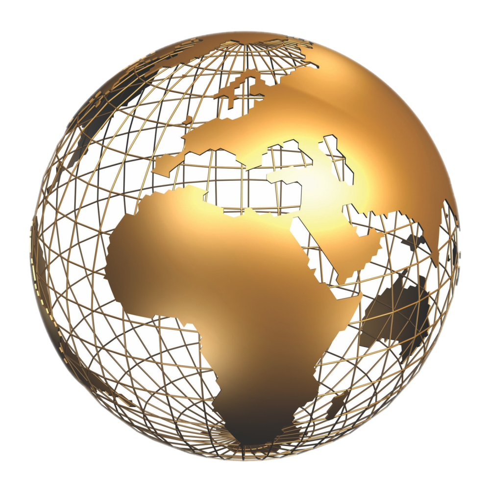 Земной шар с меридианами