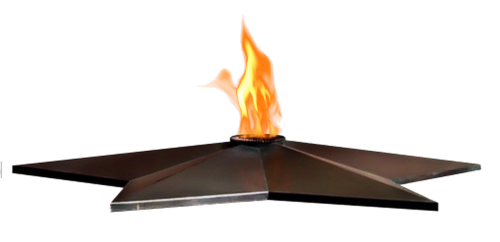 Вечный огонь на прозрачном фоне