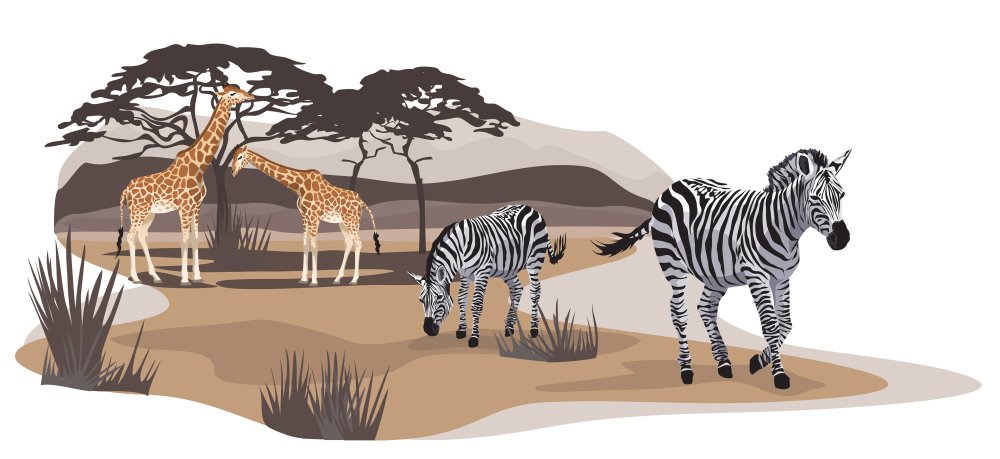 Растения и животные коллаж