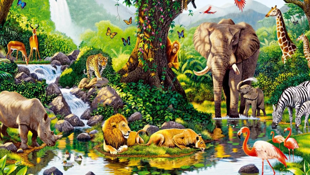 Национальный парк Серенгети в Африке животные