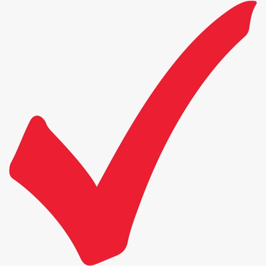 Красная галочка на белом фоне