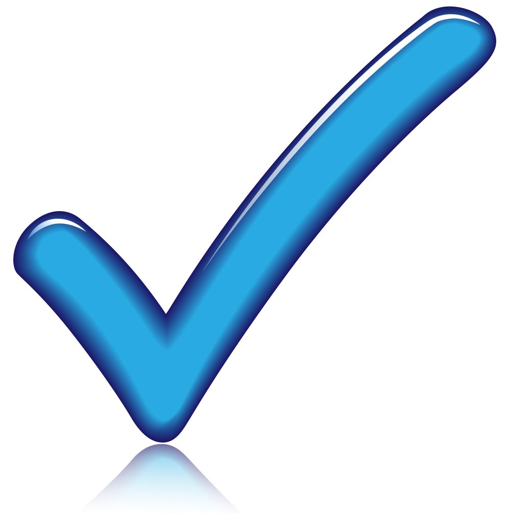 Зеленая галочка и красный крестик