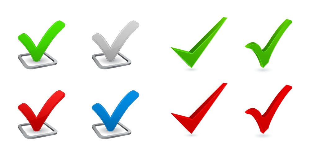 Галочки прозрачные разного цвета