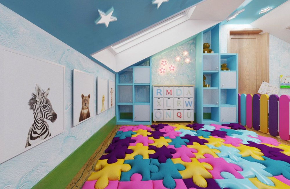 Интерьер сказочный новогодний детской игровой комнаты в детском саду