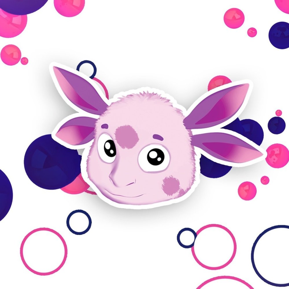 Лунтик на белом фоне