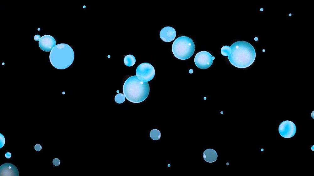 Пузыри в воде на черном фоне