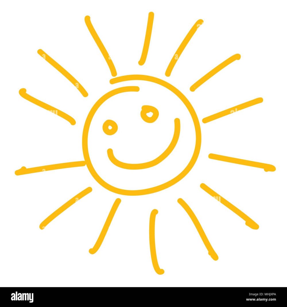 Радостное солнышко контур