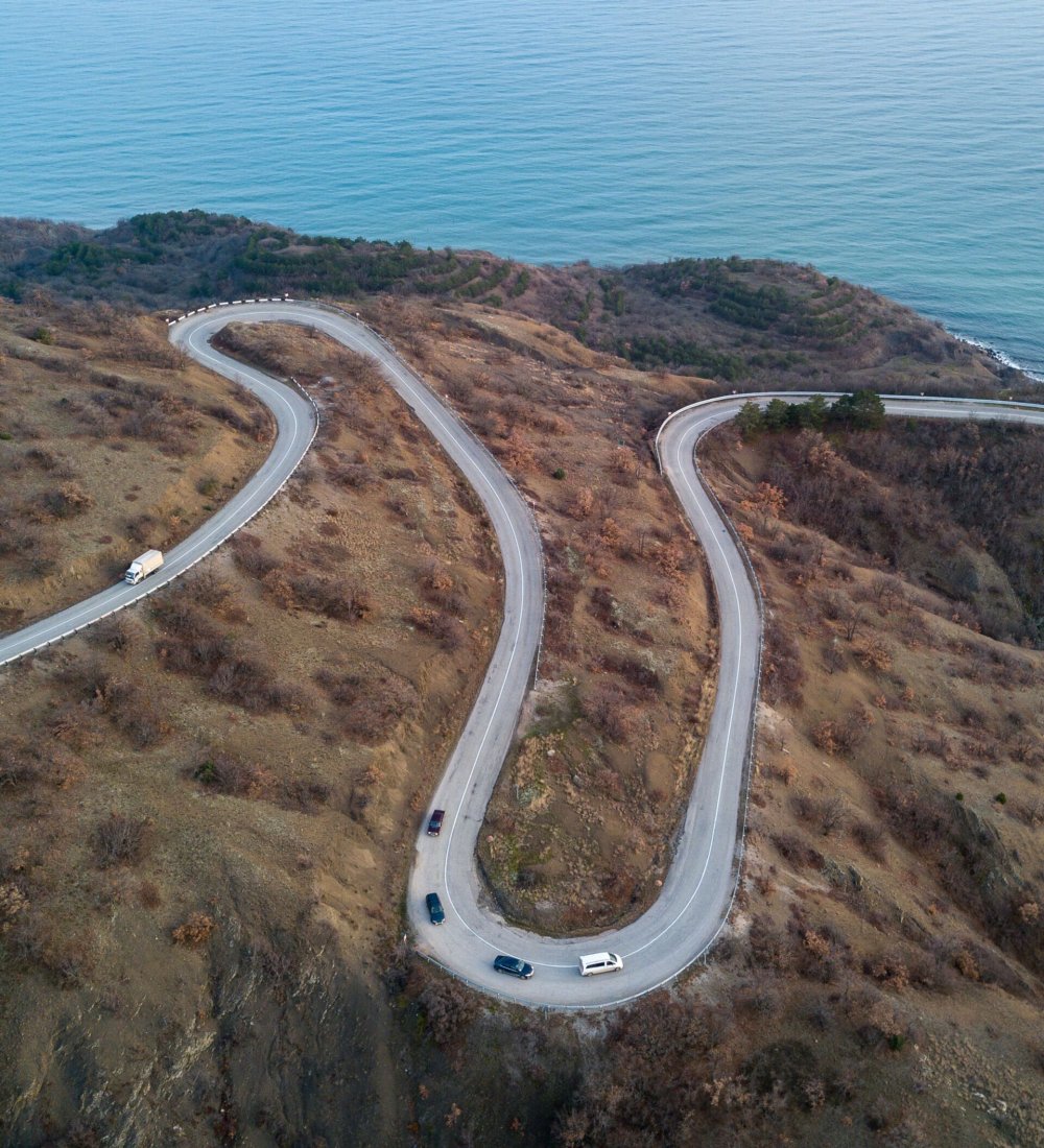 Дорога Судак Алушта серпантин
