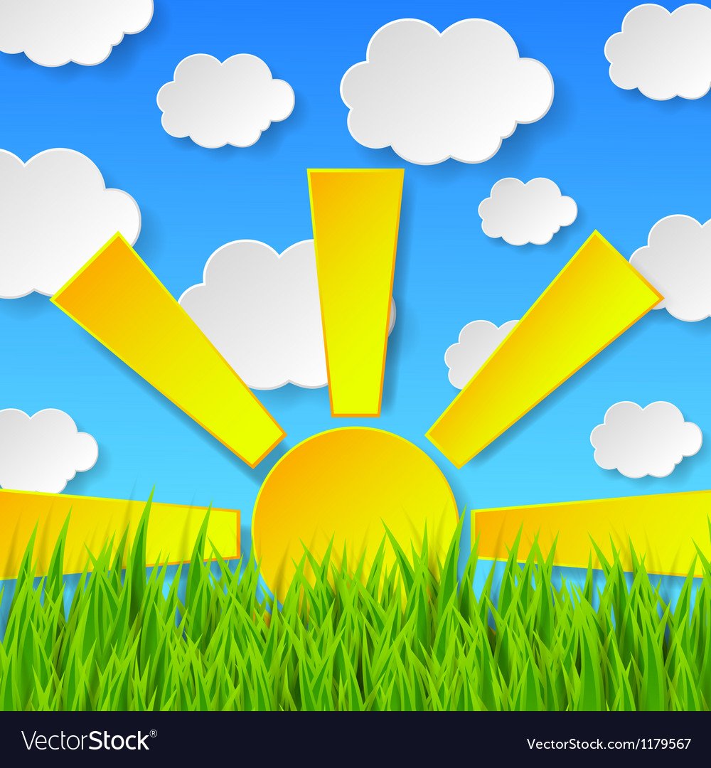 Солнце и трава рисунок