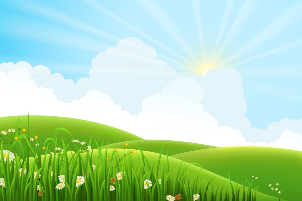 Фон Полянка и солнышко