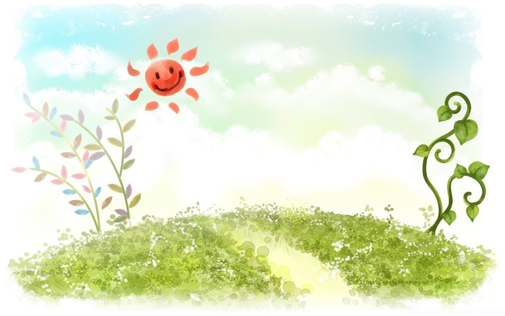 Солнце луг небо