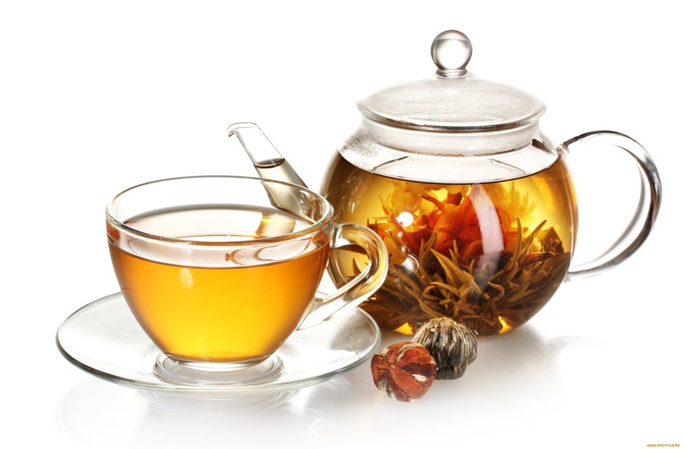 Чай на белом фоне