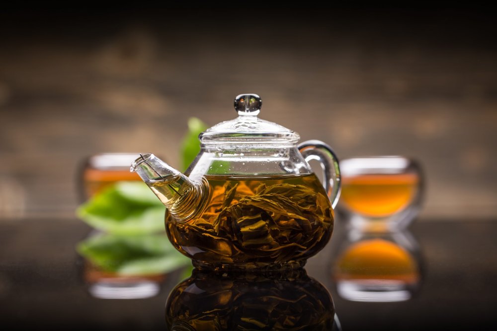 Чай зеленый Сенча в чайнике