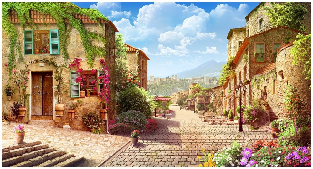 Фреска панно итальянские улочки