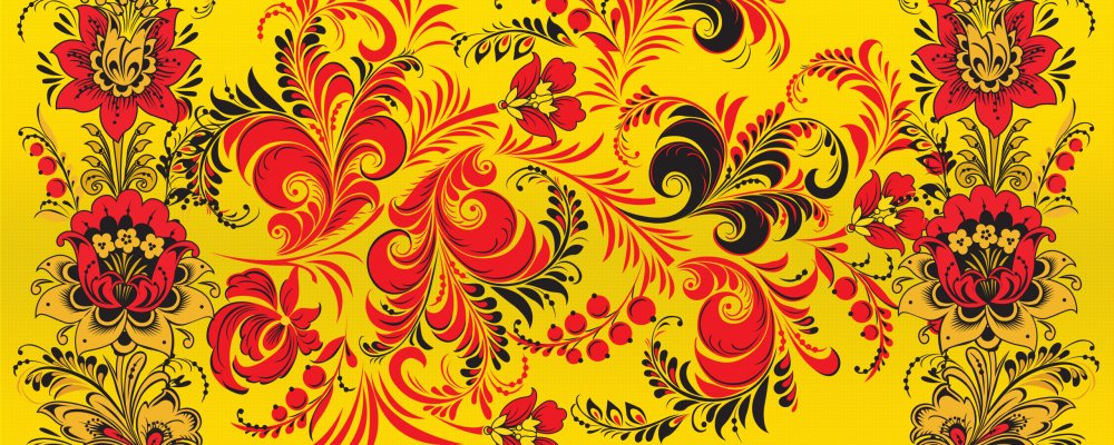 Хохломские узоры на прозрачном фоне