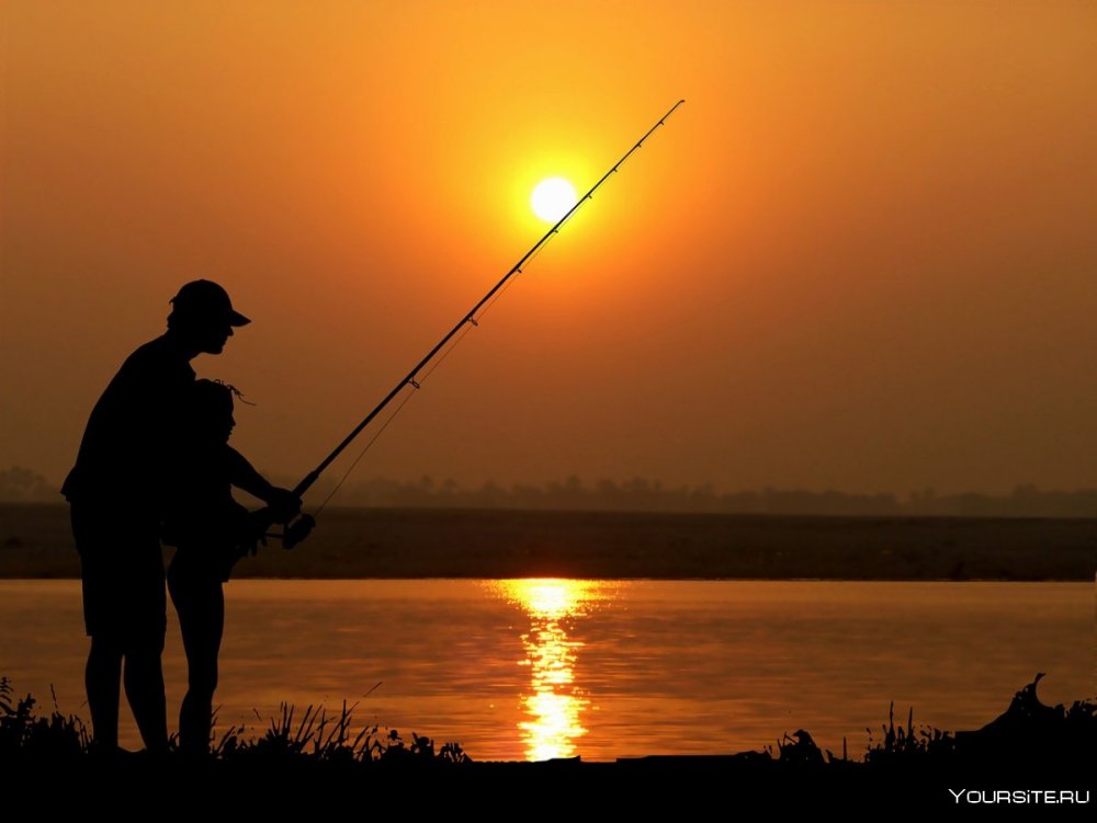 Старик на закате солнца