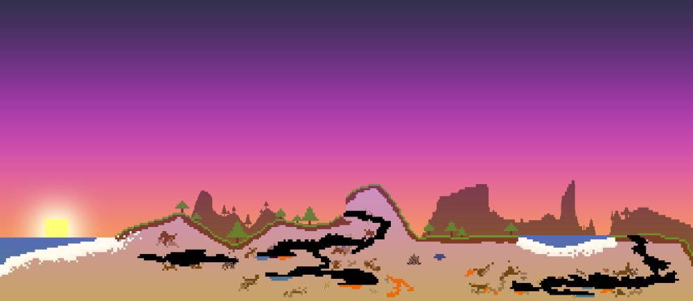 Горы пиксель арт