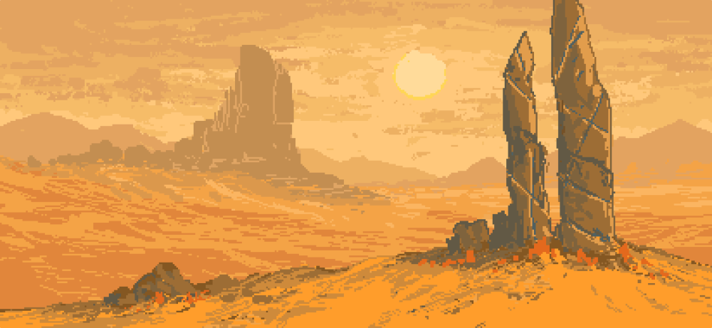 Пиксельарт фон пустыня