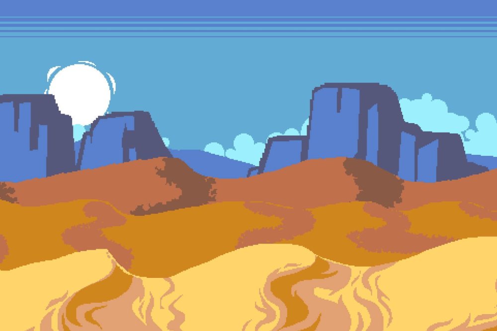 Пустыня Pixel Art