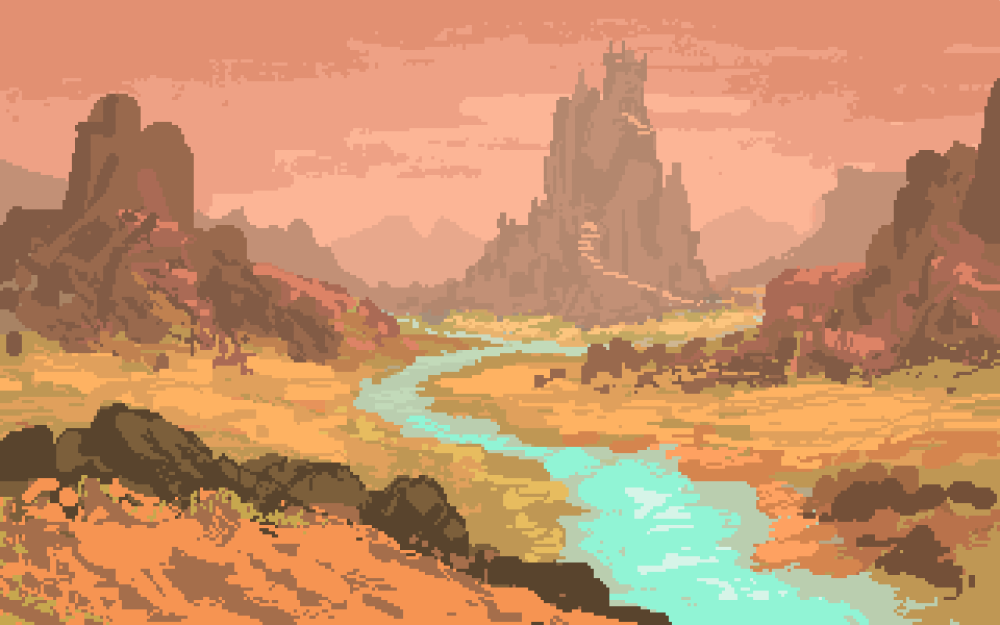 Пейзажи в пиксельном стиле