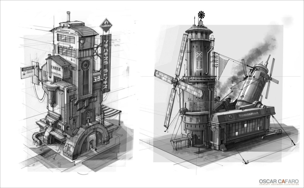 Стимпанк завод концепт арт