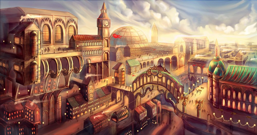 Steampunk Art город
