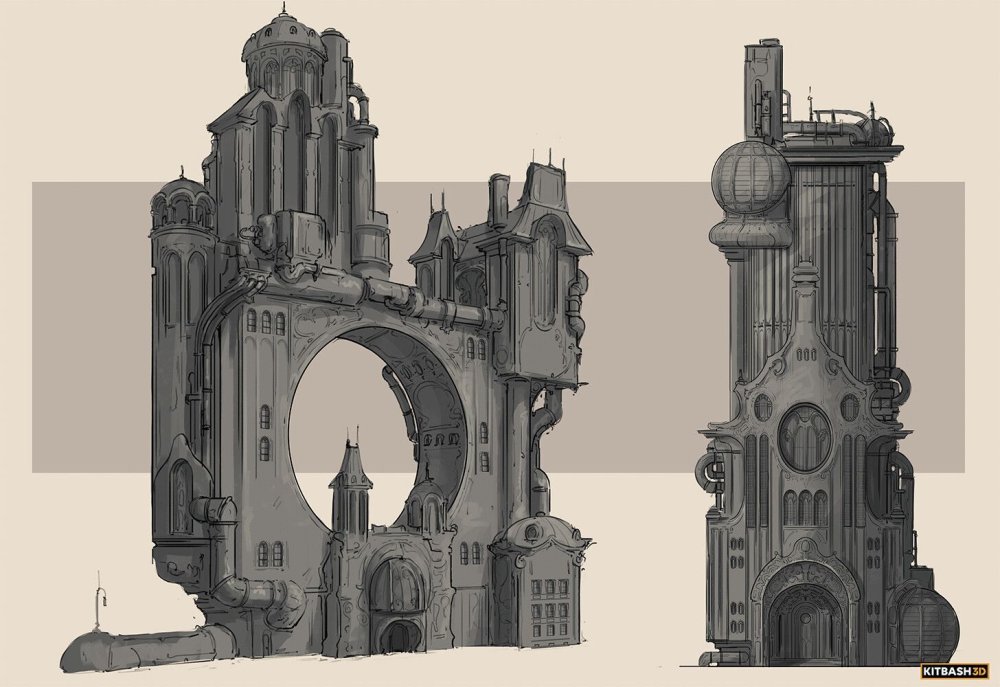 Стимпанк завод концепт арт