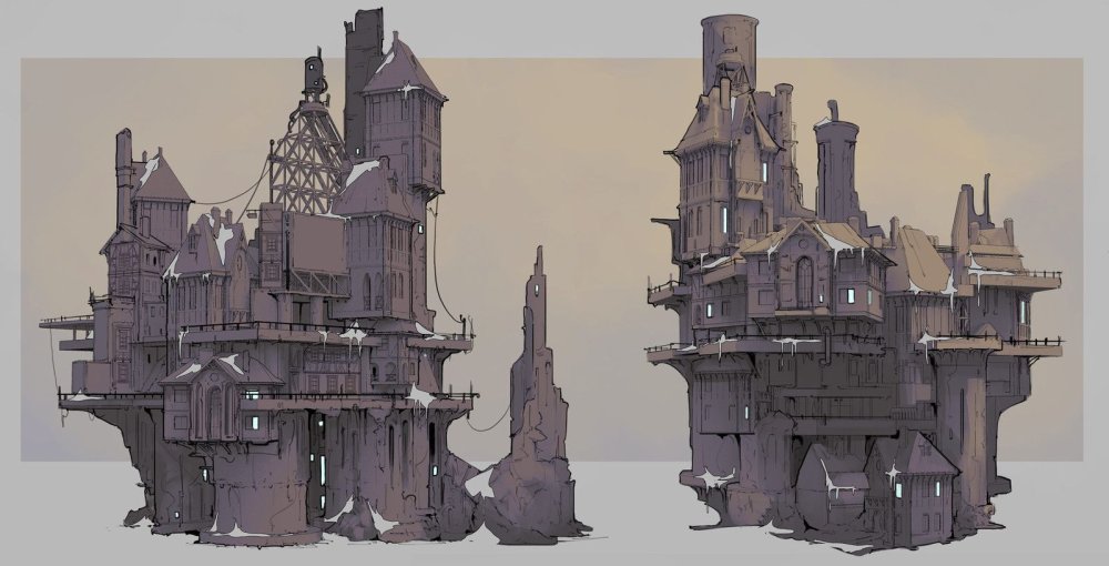 Здания виде стимпанка