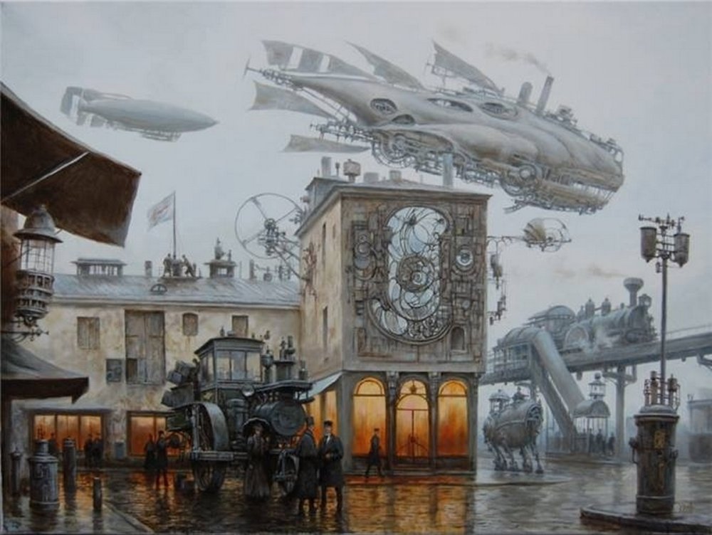 Дизайнерские фона в стиле стимпанк