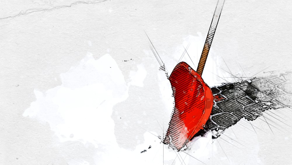 Гора снега с лопатой