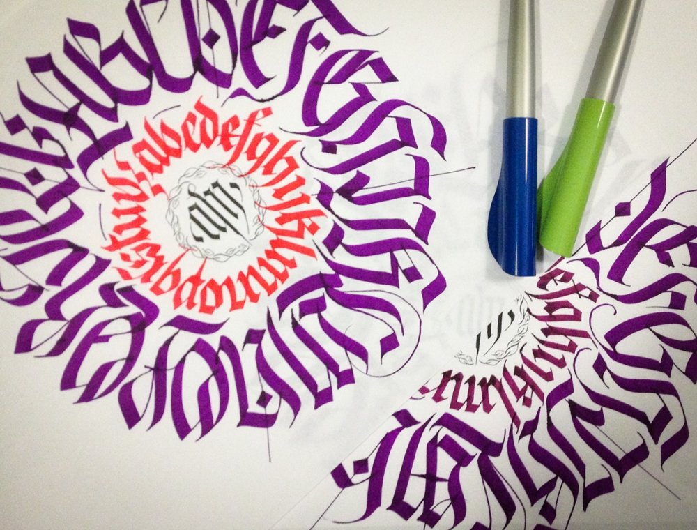 Каллиграфия красками