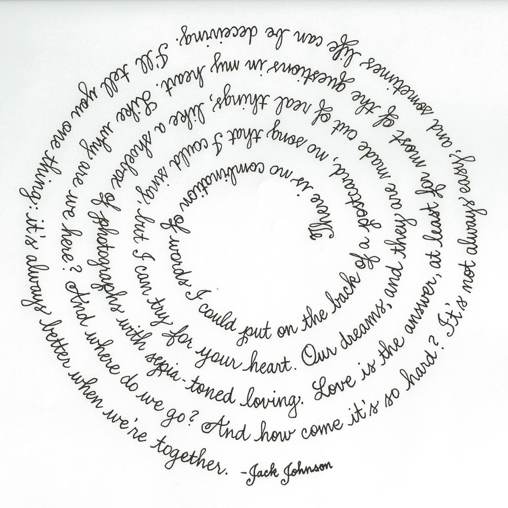 Каллиграфия спираль