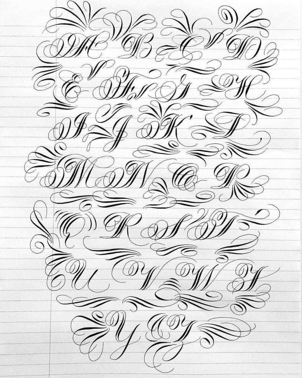 Флориши леттеринг каллиграфия