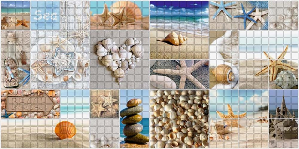 Панель ПВХ мозаика морской берег Декопан