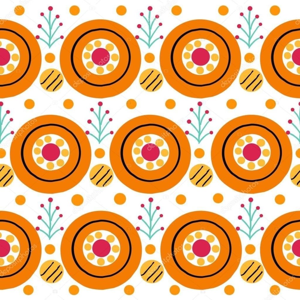 Дымковский узор в круге