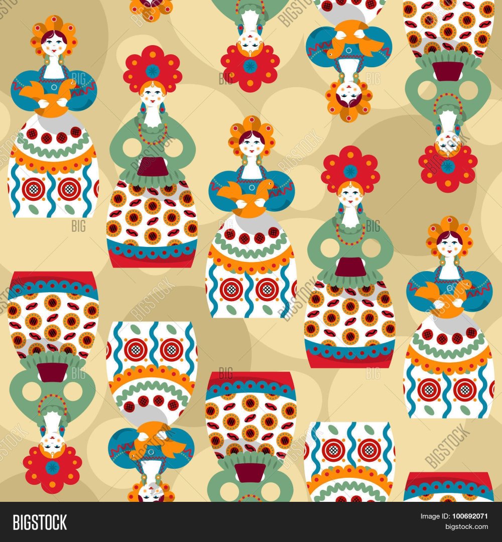 Дымковская роспись фон