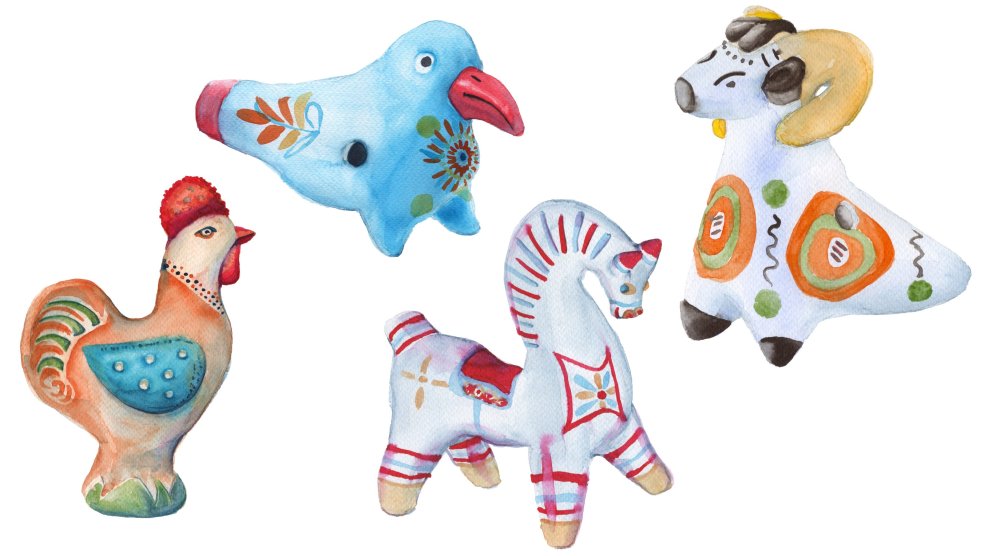 Каргопольская глиняная игрушка раскраска