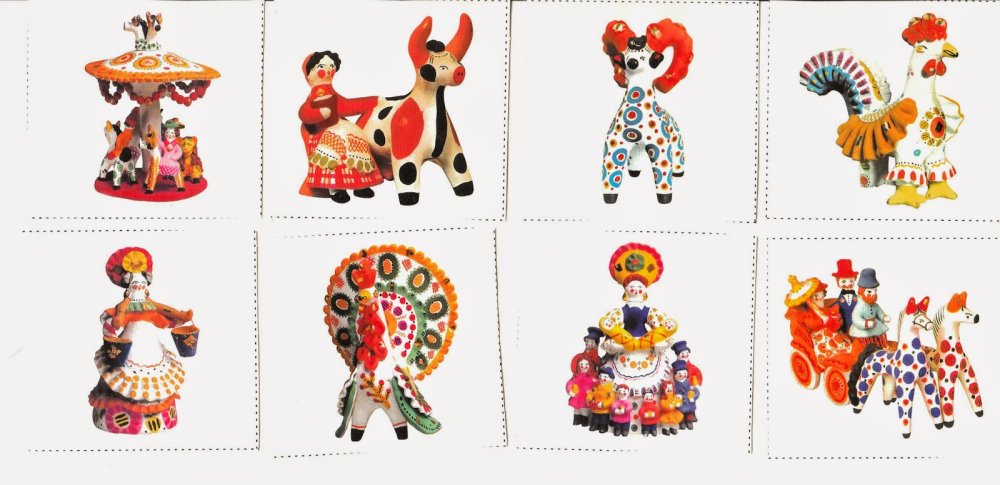 Народные игрушки Дымковская Филимоновская