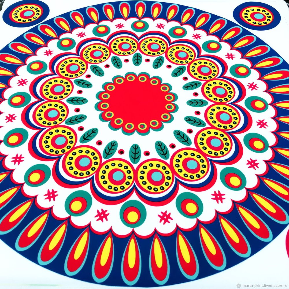 Дымковский узор в круге