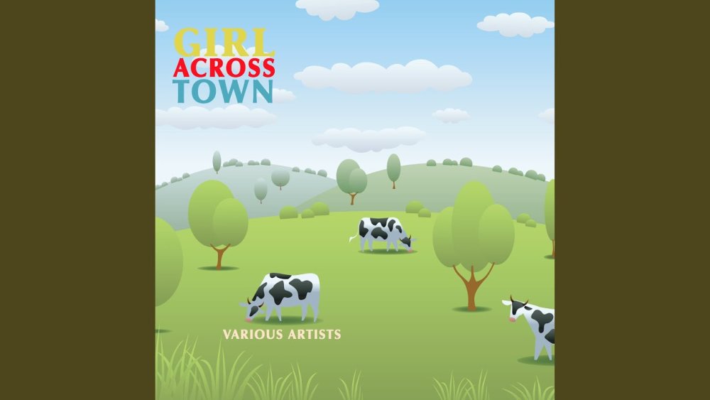 Зеленый луг с коровами вектор