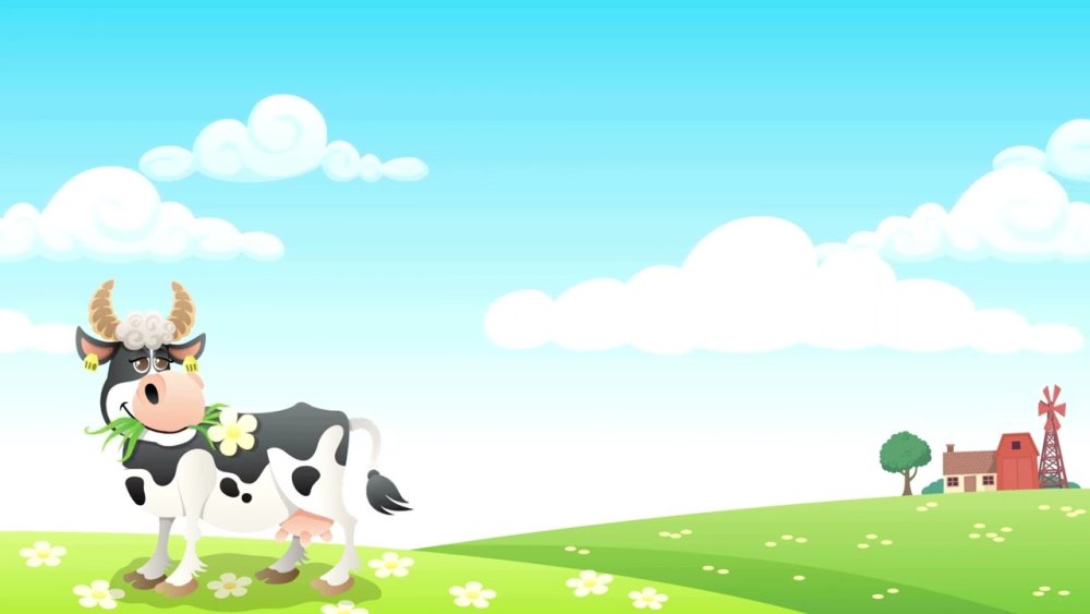 Фон детский корова