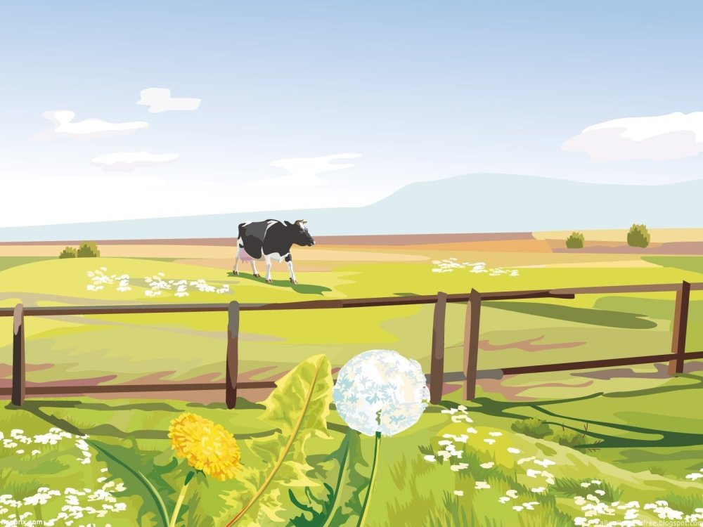 Векторные пейзажи деревни