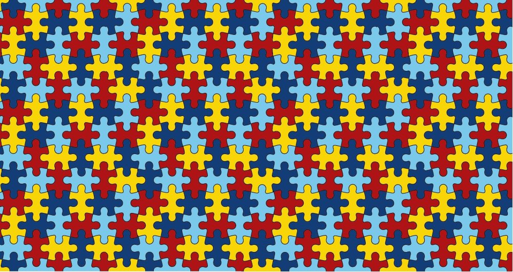 Разноцветные пазлы фон