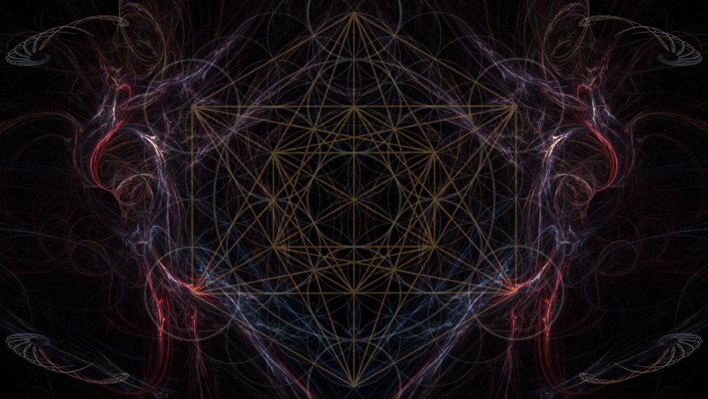 Метатрон Сакральная геометрия на чёрном фоне