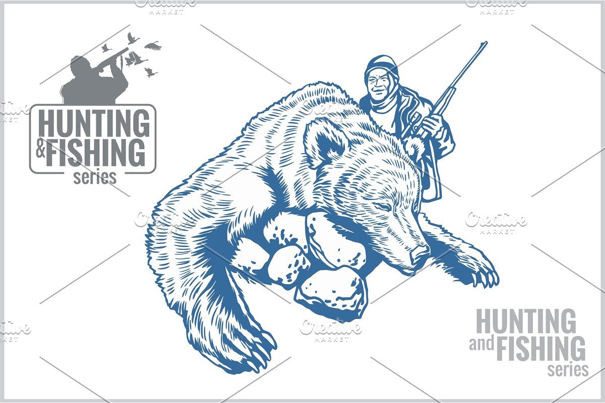 Векторное изображение медведя для охотника