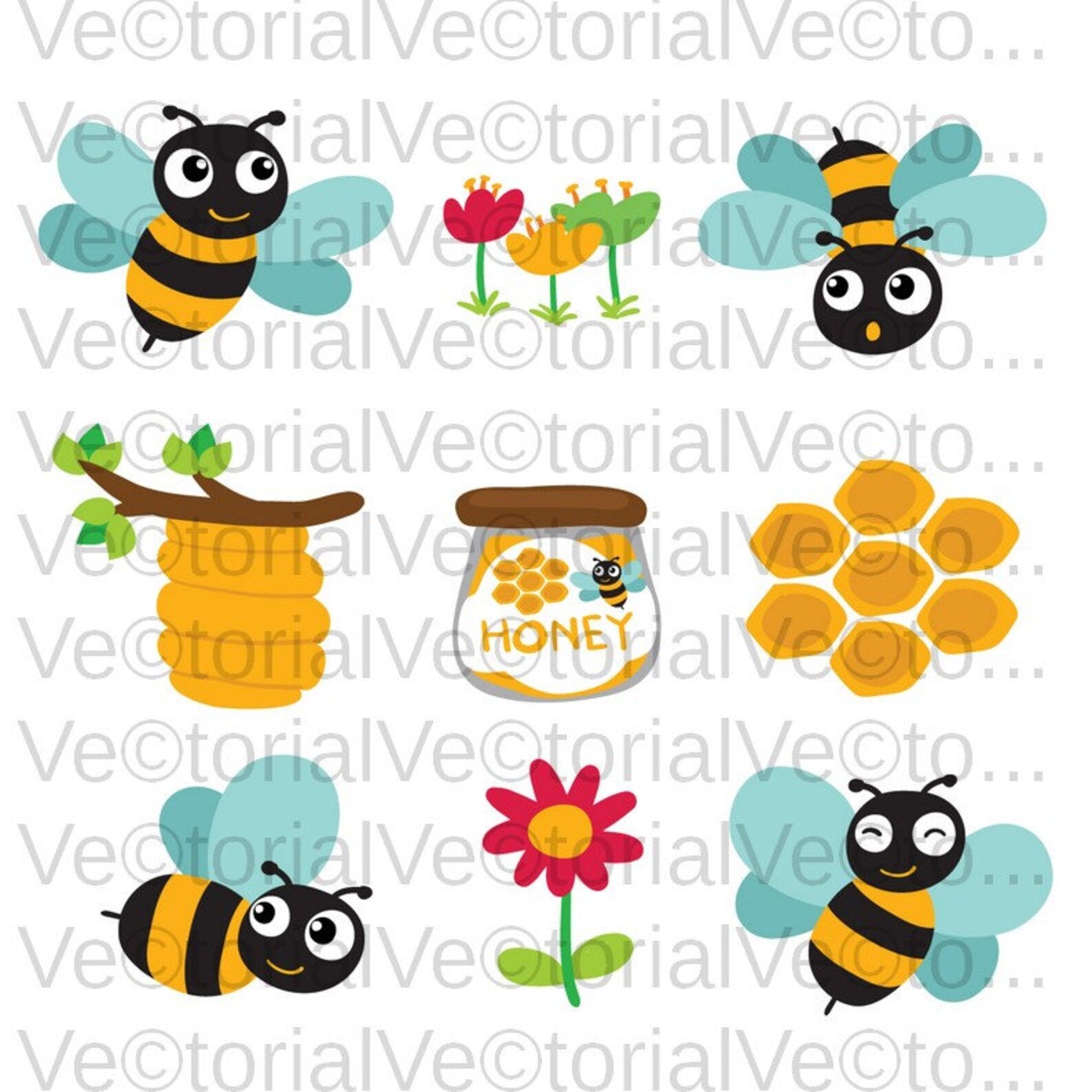 Пчела с медом вектор